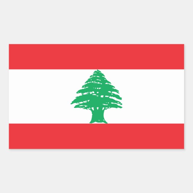 Sticker Rectangulaire Drapeau du Liban (Devant)