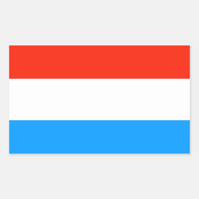 Sticker Rectangulaire Drapeau du Luxembourg (Devant)