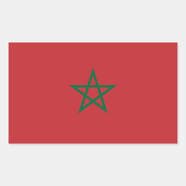 Sticker Rectangulaire Drapeau du Maroc (Devant)