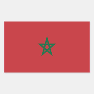 Sticker Rectangulaire Drapeau du Maroc