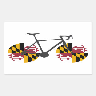 Sticker Rectangulaire Drapeau du Maryland à vélo