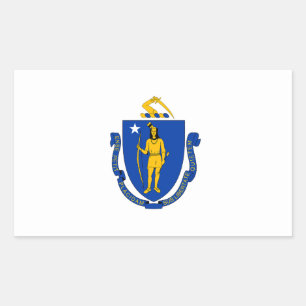 Sticker Rectangulaire Drapeau du Massachusetts