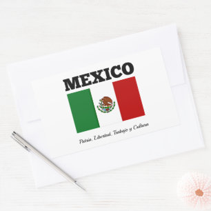 Sticker Rectangulaire Drapeau du Mexique