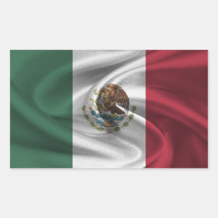 Sticker Rectangulaire Drapeau du Mexique