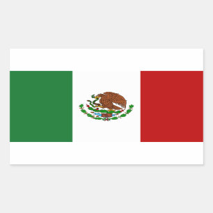 Sticker Rectangulaire Drapeau du Mexique