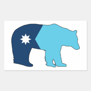 Sticker Rectangulaire Drapeau du Minnesota ours