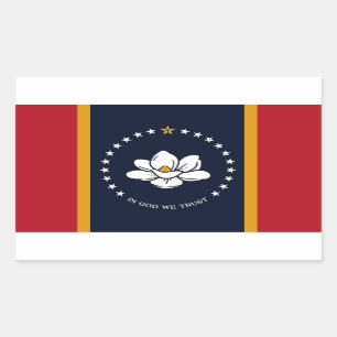 Sticker Rectangulaire Drapeau du Mississippi