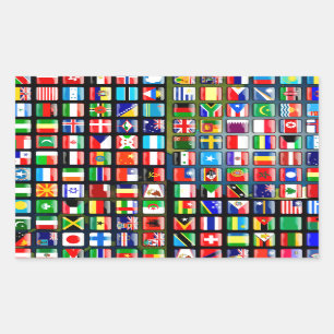 Sticker Rectangulaire Drapeau du monde