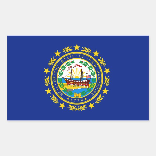 Sticker Rectangulaire Drapeau du New Hampshire (Devant)