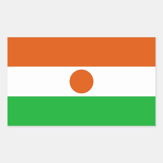 Sticker Rectangulaire Drapeau du Niger (Devant)