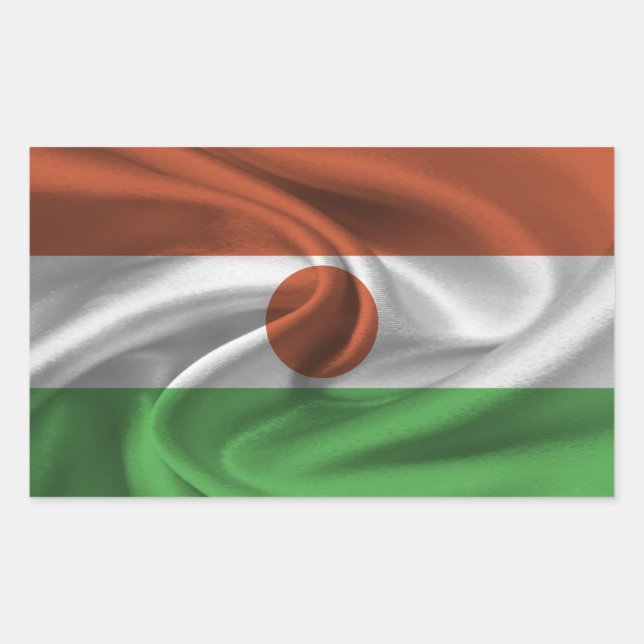Sticker Rectangulaire Drapeau du Niger (Devant)