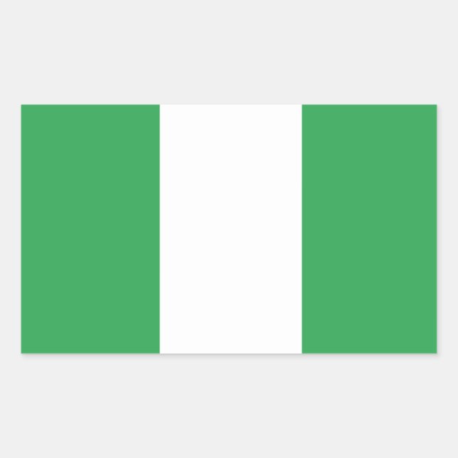 Sticker Rectangulaire Drapeau du Nigéria (Devant)