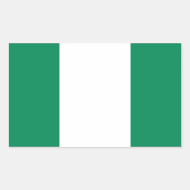 Sticker Rectangulaire Drapeau du Nigeria (Devant)