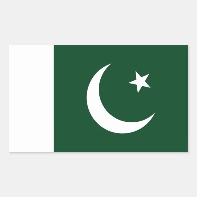Sticker Rectangulaire Drapeau du Pakistan (Devant)