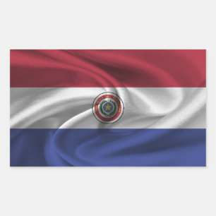 Sticker Rectangulaire drapeau du Paraguay