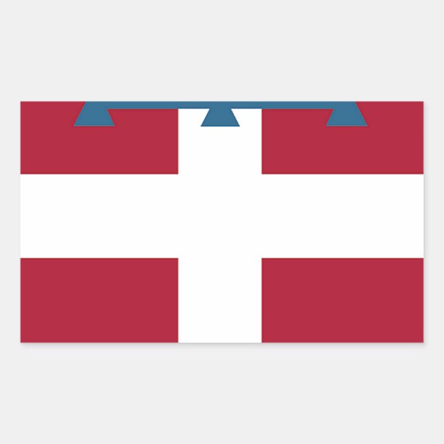 Sticker Rectangulaire Drapeau du Piémont (Italie) (Devant)