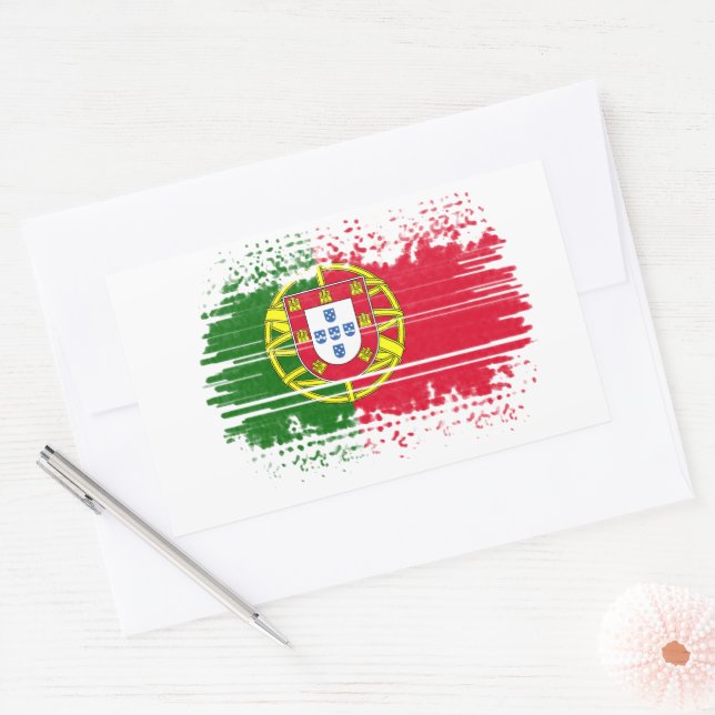Sticker Rectangulaire Drapeau du Portugal (Enveloppe)