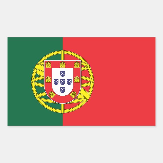 Sticker Rectangulaire Drapeau du Portugal (Devant)