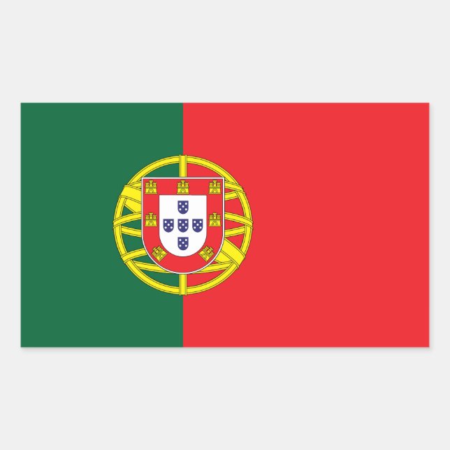 Sticker Rectangulaire Drapeau du Portugal (Devant)