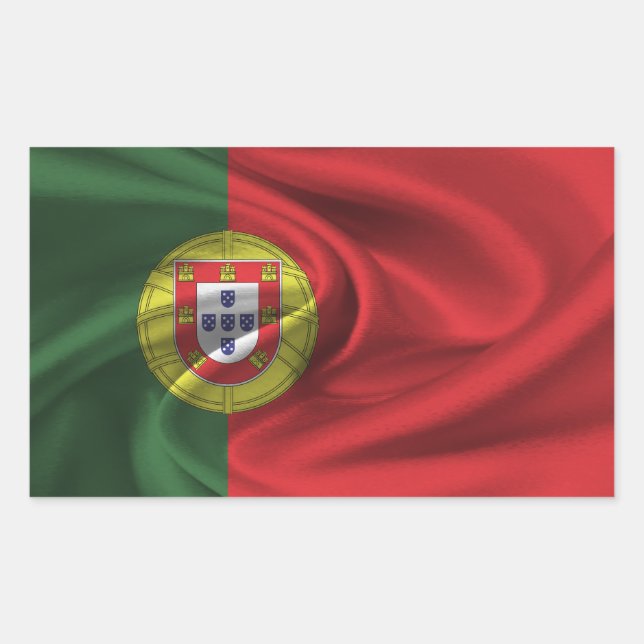 Sticker Rectangulaire Drapeau du Portugal (Devant)