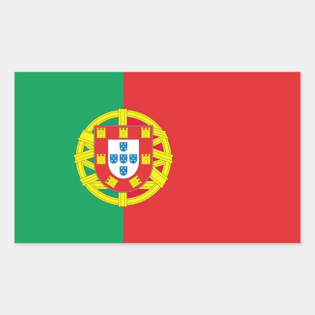 Sticker Rectangulaire Drapeau du Portugal (Devant)