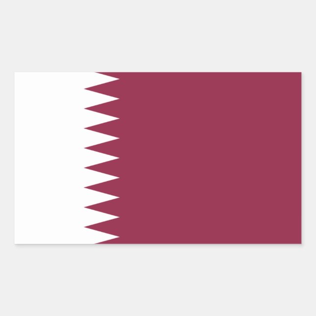 Sticker Rectangulaire Drapeau du Qatar (Devant)