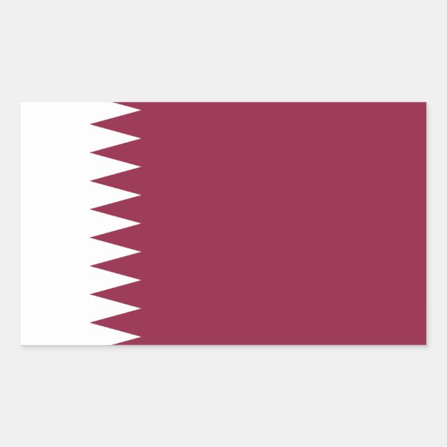 Sticker Rectangulaire Drapeau du Qatar (Devant)