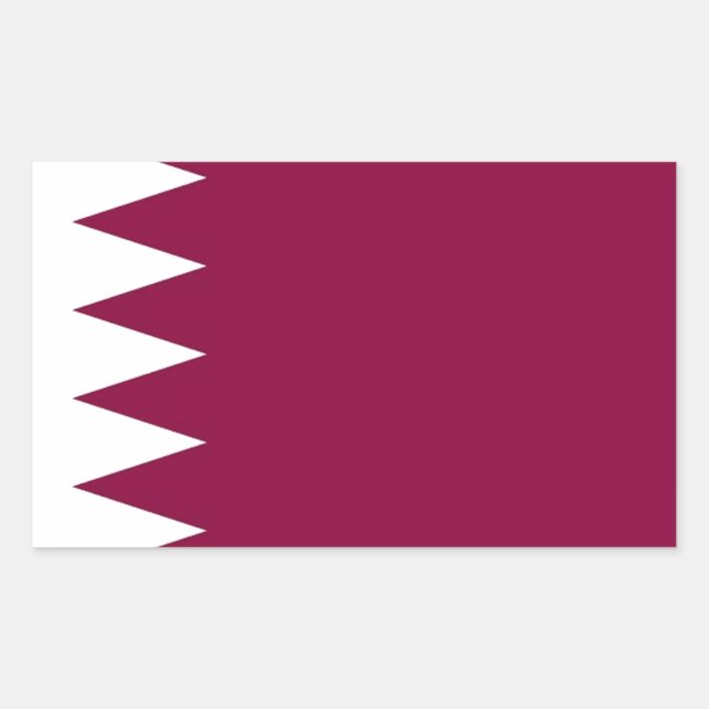 Sticker Rectangulaire Drapeau du Qatar (Devant)