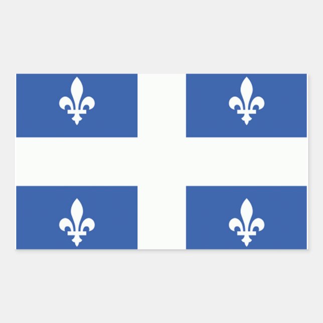 Sticker Rectangulaire Drapeau du Québec (Devant)