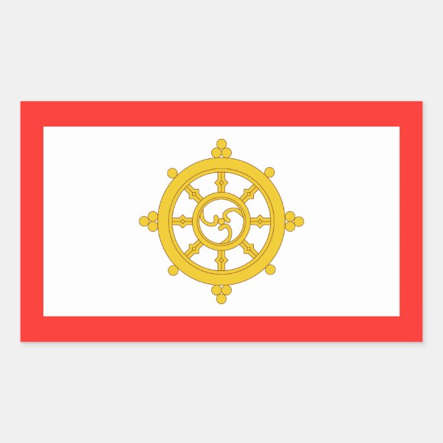 Sticker Rectangulaire Drapeau du royaume de Sikkim (Devant)