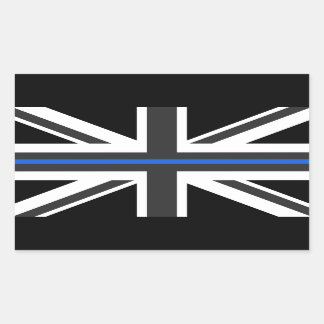 Sticker Rectangulaire Drapeau du Royaume-Uni de la ligne bleue mince