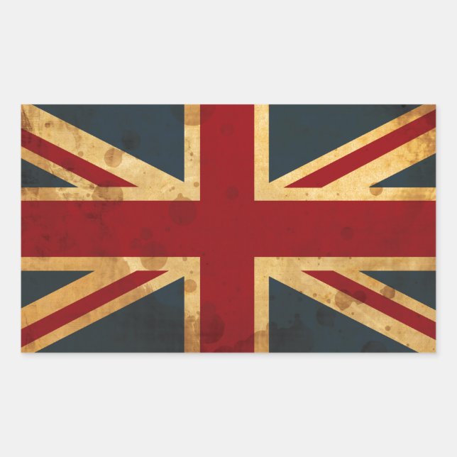 Sticker Rectangulaire Drapeau du Royaume-Uni d'Union Jack (Devant)