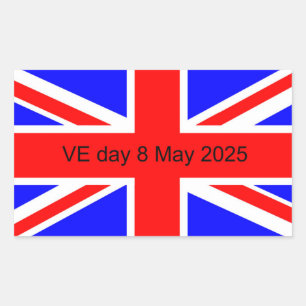 Sticker Rectangulaire Drapeau du Royaume-Uni VE jour 2025