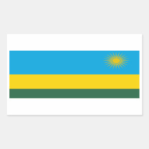 Sticker Rectangulaire Drapeau du Rwanda