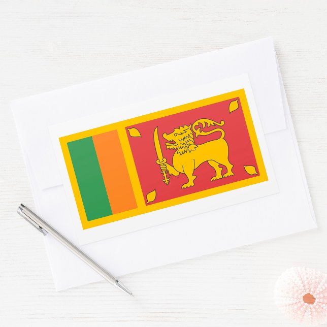 Sticker Rectangulaire Drapeau du Sri Lanka (Créateur téléchargé)