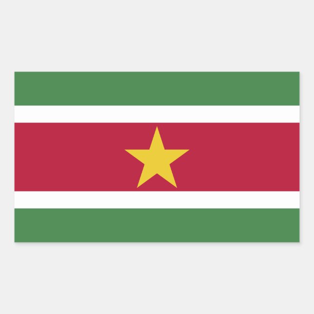 Sticker Rectangulaire Drapeau du Suriname (Devant)