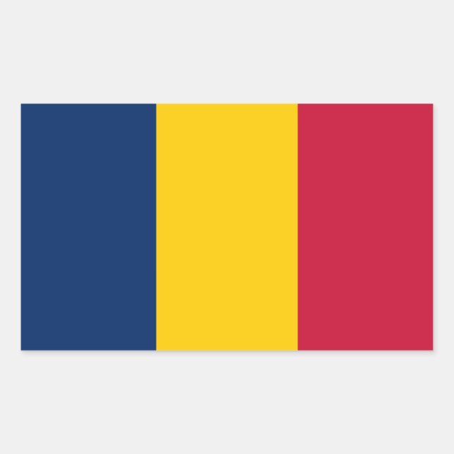 Sticker Rectangulaire Drapeau du Tchad (Devant)