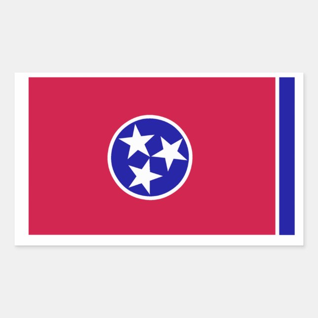 Sticker Rectangulaire Drapeau du Tennessee (Devant)