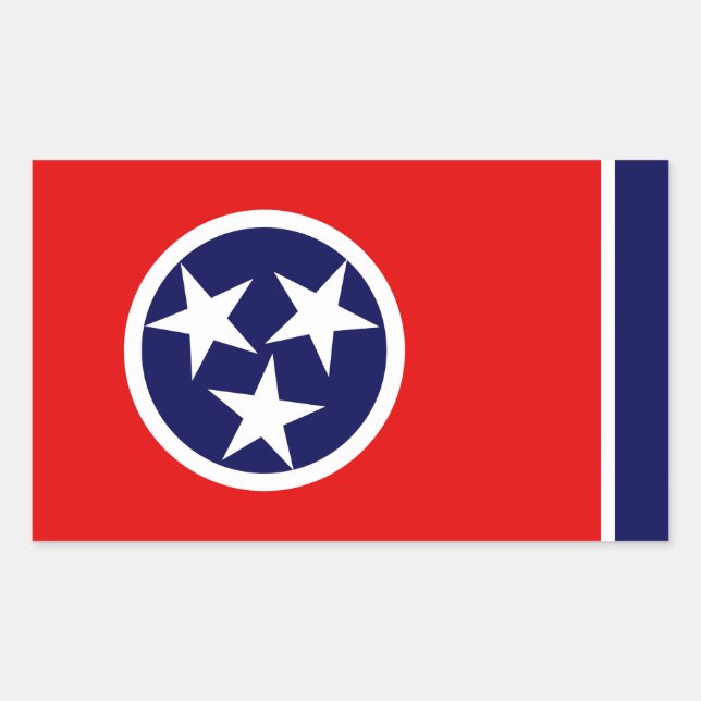 Sticker Rectangulaire Drapeau du Tennessee (Devant)