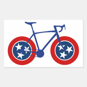 Sticker Rectangulaire Drapeau du Tennessee à vélo