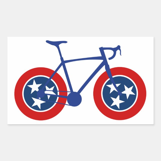 Sticker Rectangulaire Drapeau du Tennessee à vélo (Devant)