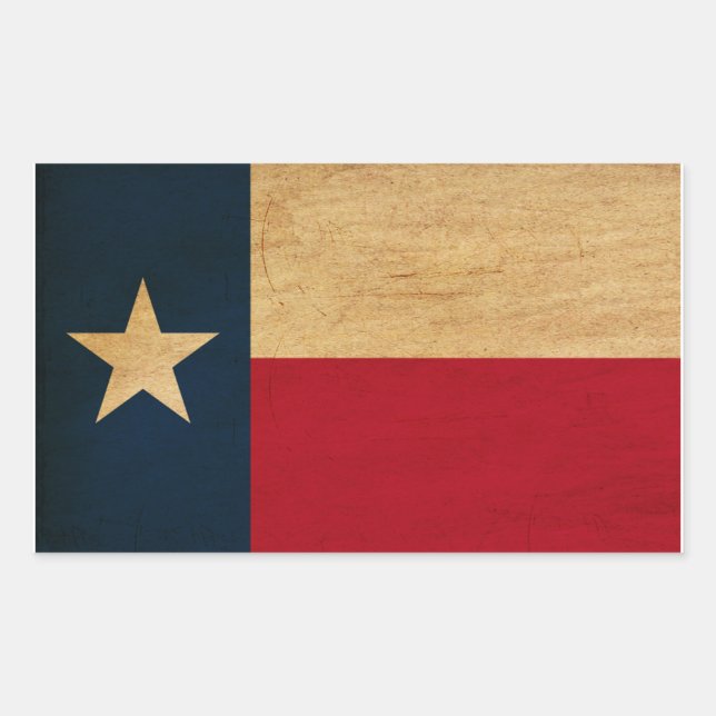 Sticker Rectangulaire Drapeau du Texas (Devant)