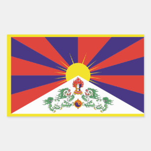 Sticker Rectangulaire Drapeau du Tibet