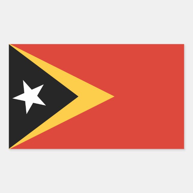 Sticker Rectangulaire Drapeau du Timor oriental (Devant)