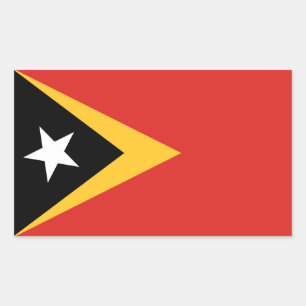 Sticker Rectangulaire Drapeau du Timor oriental, drapeau du Timor orient
