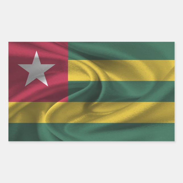 Sticker Rectangulaire Drapeau du Togo (Devant)