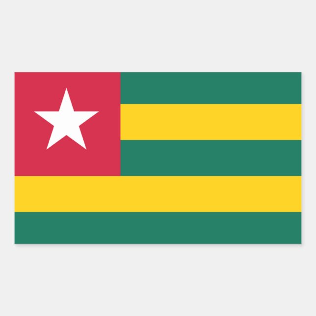 Sticker Rectangulaire Drapeau du Togo (Devant)