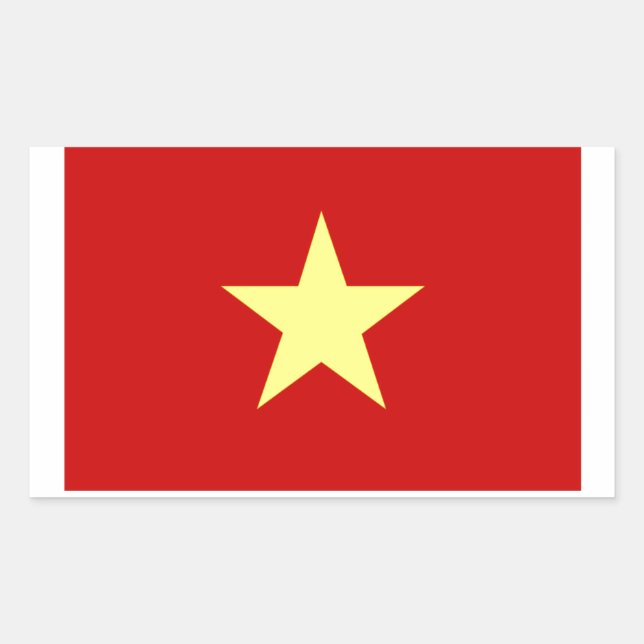 Sticker Rectangulaire Drapeau du Vietnam (Devant)