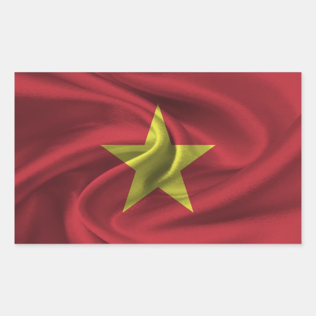 Sticker Rectangulaire Drapeau du Vietnam (Devant)