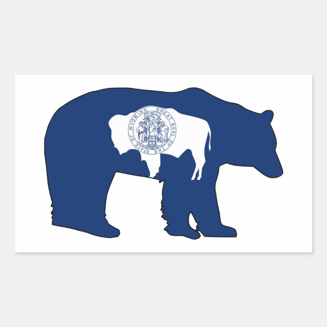 Sticker Rectangulaire Drapeau du Wyoming (Devant)